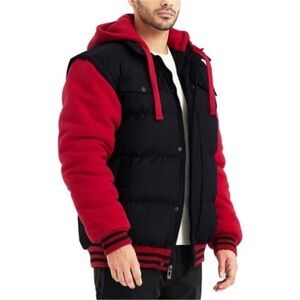 Men's Hooded Winter Coats Insulated Full Zip Windproof Jackets with Pockets